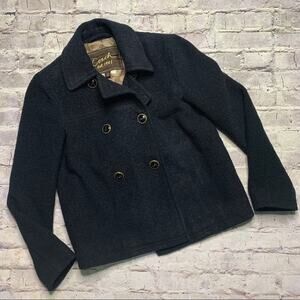 Coach Wool Blend Double Breasted Lined Coat